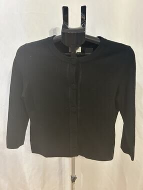 Ann Taylor Loft Black Button-Up Cardigan Women's size S